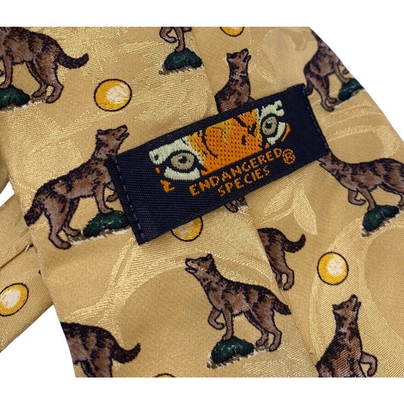 Endangered Species Tie Wolf Howling at the Moon Wildlife Zoologist Teacher - Picture 3 of 4